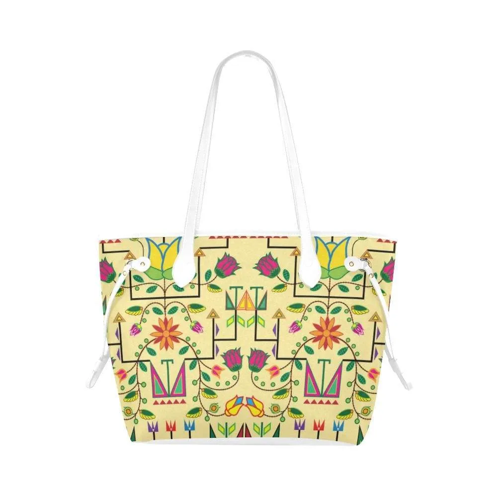 Geometric Floral Summer - Vanilla Clover Canvas Tote Bag