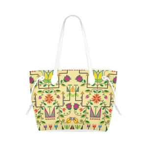 Geometric Floral Summer - Vanilla Clover Canvas Tote Bag