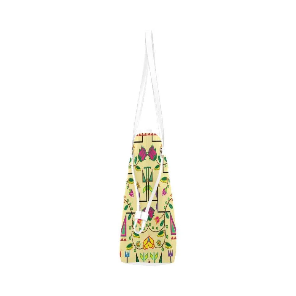 Geometric Floral Summer - Vanilla Clover Canvas Tote Bag