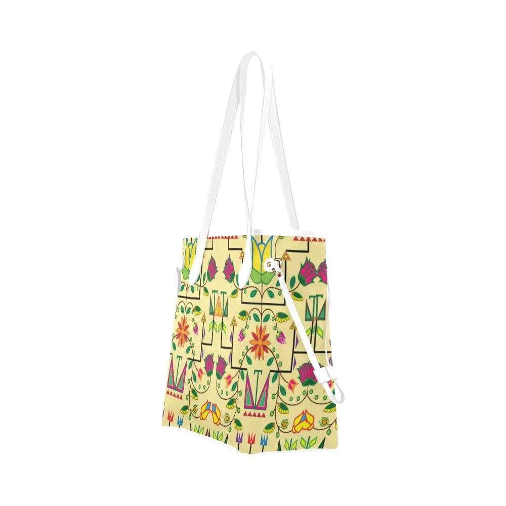 Geometric Floral Summer - Vanilla Clover Canvas Tote Bag