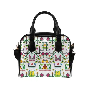 Geometric Floral Summer-White Shoulder Handbag