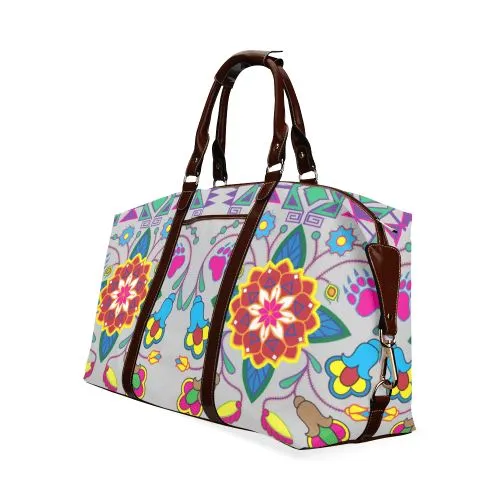 Geometric Floral Winter-Gray Classic Travel Bag