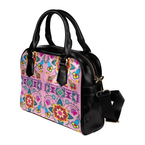 Geometric Floral Winter-Sunset Shoulder Handbag