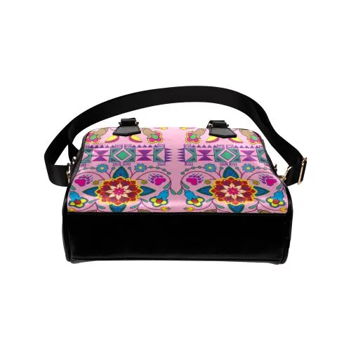 Geometric Floral Winter-Sunset Shoulder Handbag