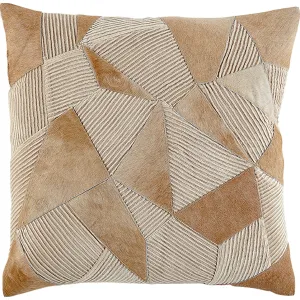 Geometric Hide on Sand Velvet Pillow