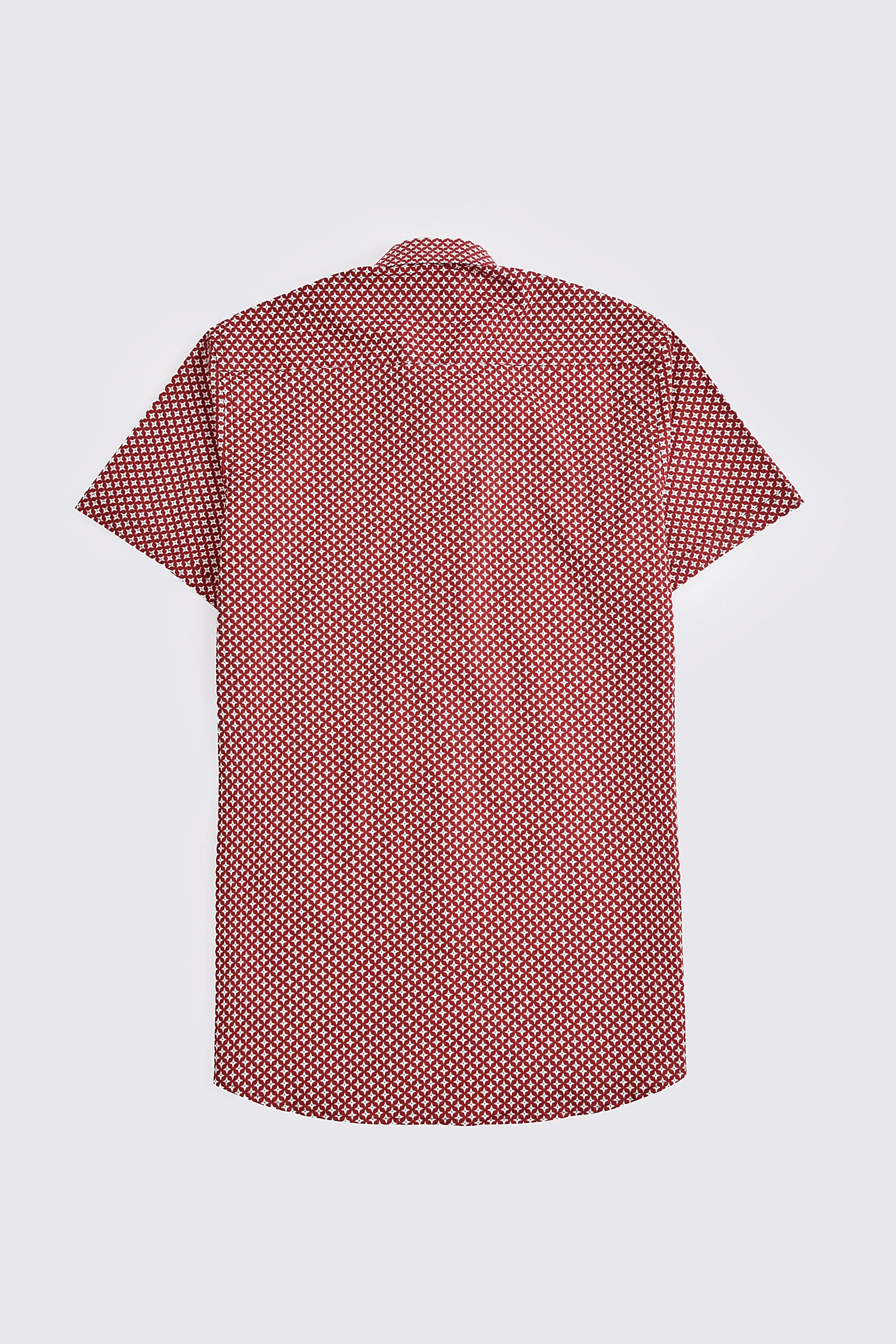 Geometric Maroon Printed Shirt