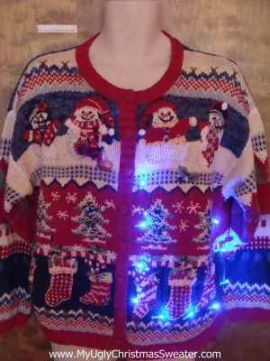 Geometric Mess 2sided Light Up Ugly Christmas Jumper