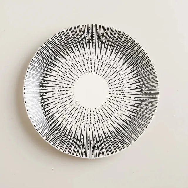 Geometric Pattern Ceramic Plate