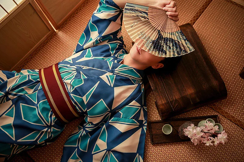 Geometric Pattern Men Traditional Yukata