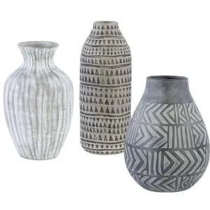 Geometric Patterned Natch Vases (S/3)