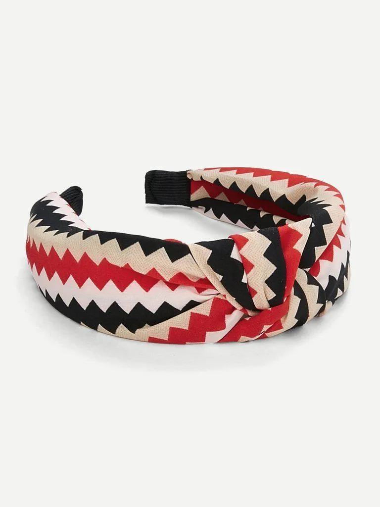 Geometric Print Knot Design Headband