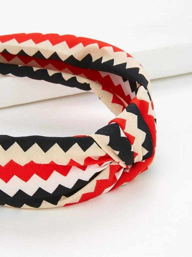 Geometric Print Knot Design Headband