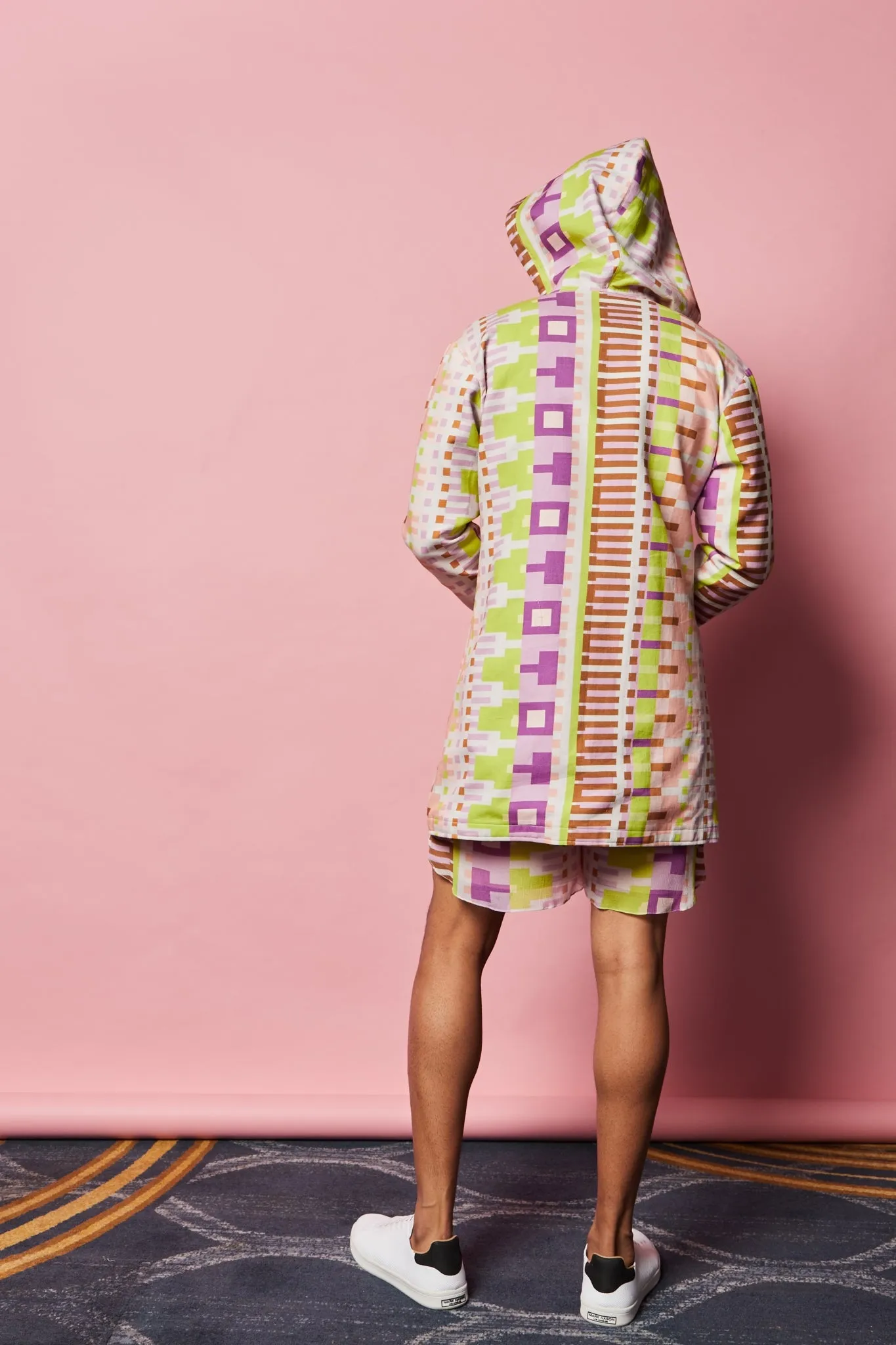 Geometric Printed Long Hoodie