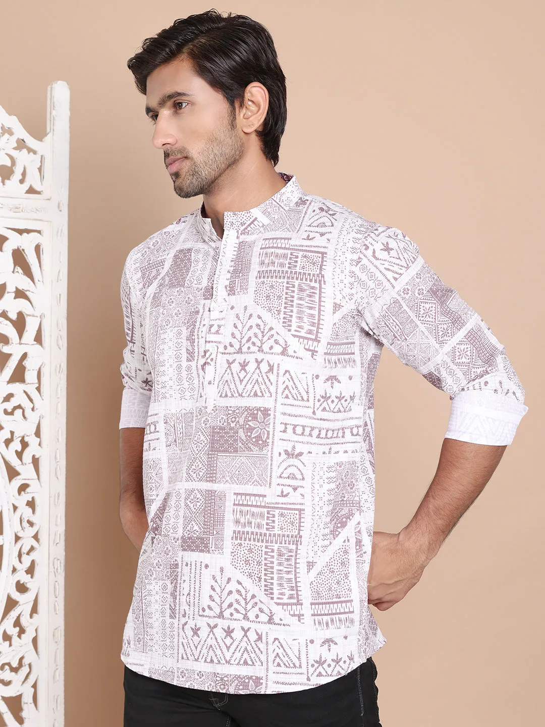 Geometric Printed Short Kurta