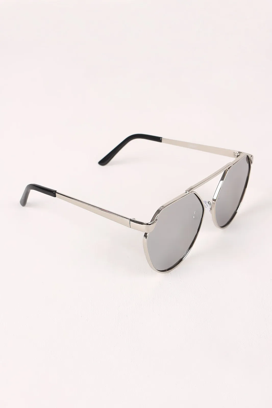 Geometric-Shape Mirrored Lens Sunglasses