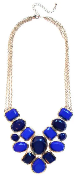 Geometric Statement Necklace- Royal