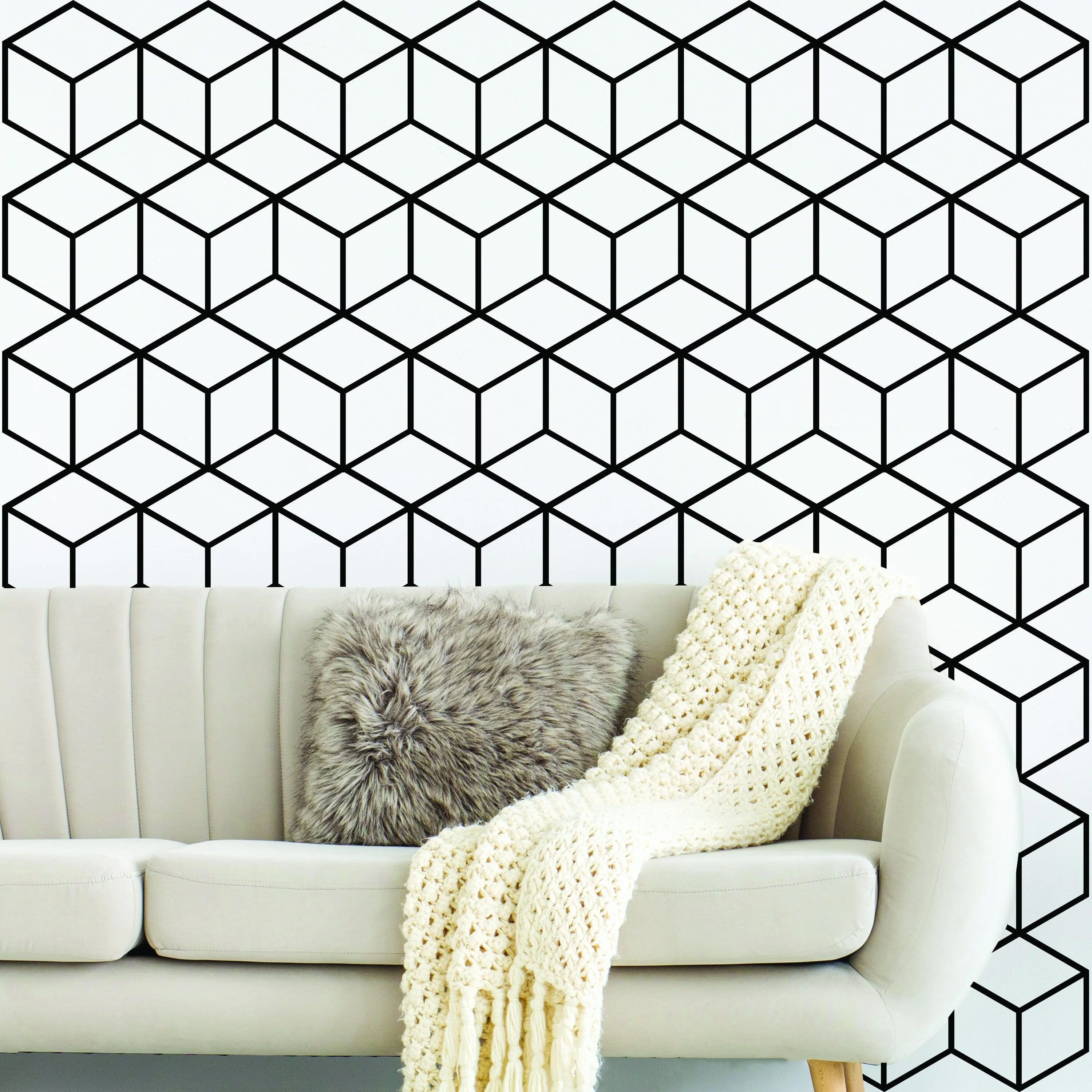 Geometric Wall Mural Decal - Hexagon Honeycomb Vinyl Bedroom Sticker