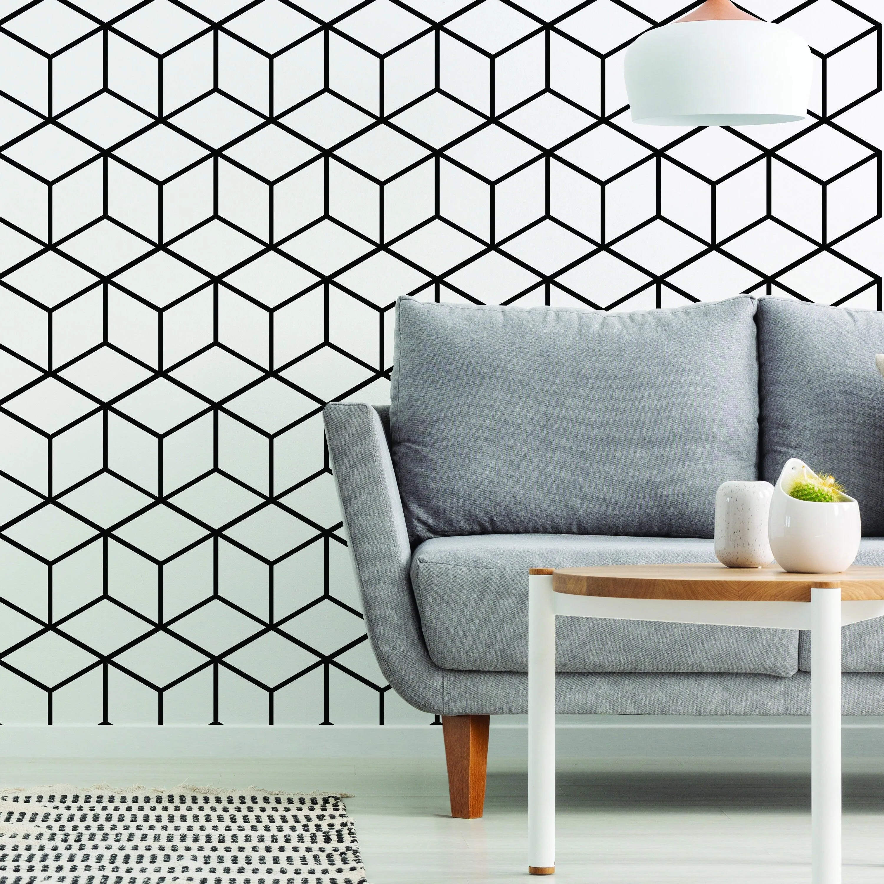 Geometric Wall Mural Decal - Hexagon Honeycomb Vinyl Bedroom Sticker