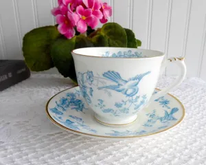 George Jones Blue Bird Cup And Saucer Swansea Rare 1920s Blue Transfer