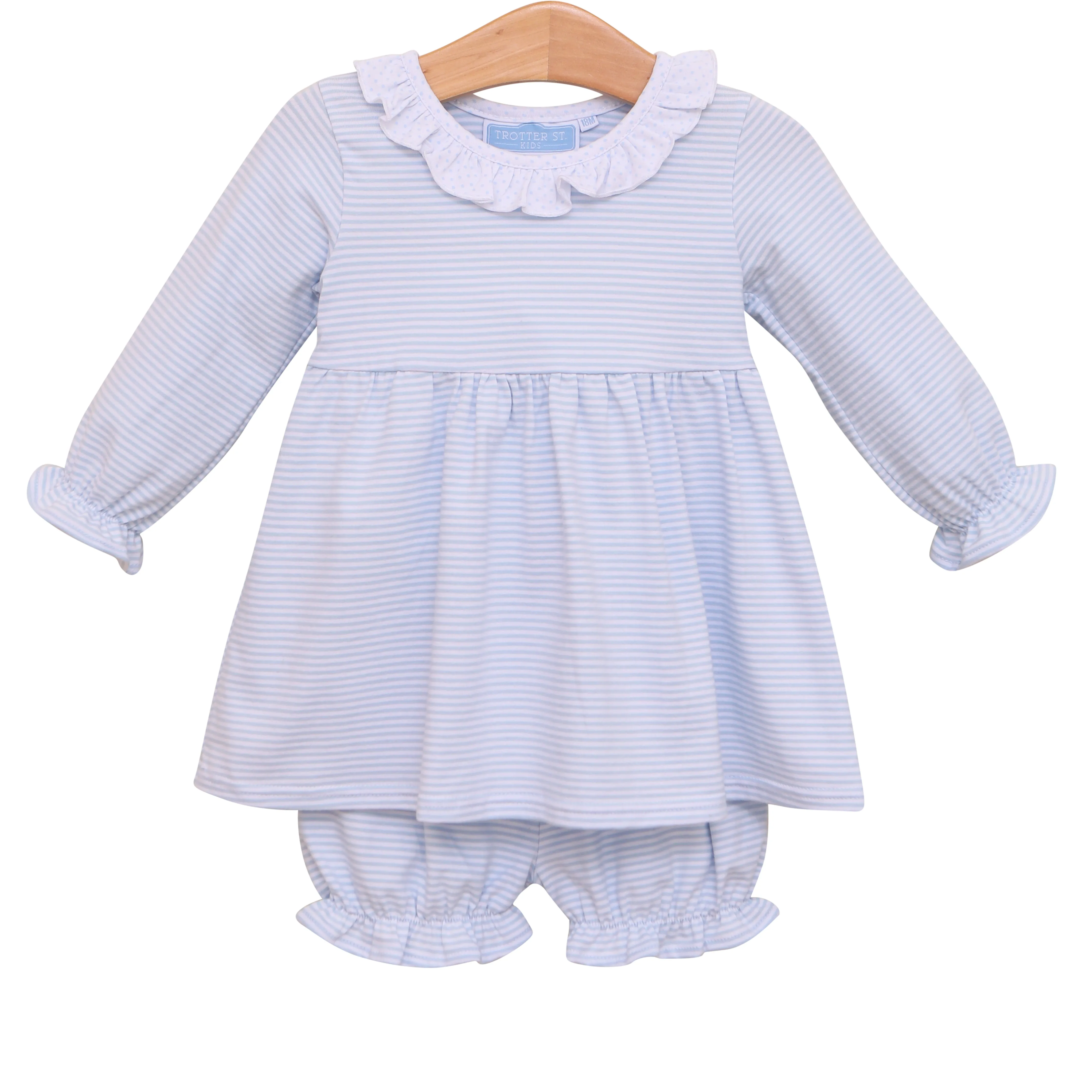 Georgia Bloomer Set- Light Blue Stripe