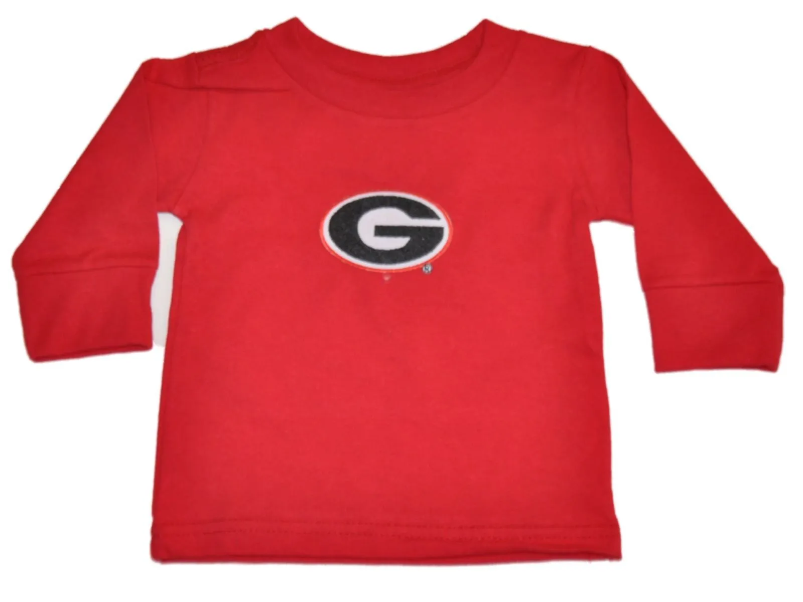 Georgia Bulldogs Two Feet Ahead Baby Infant Red Long Sleeve Cotton T-Shirt