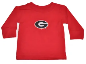 Georgia Bulldogs Two Feet Ahead Baby Infant Red Long Sleeve Cotton T-Shirt