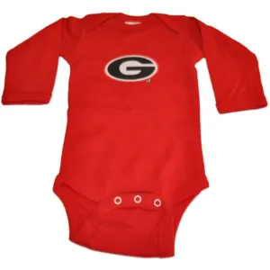 Georgia Bulldogs Two Feet Ahead Infant Baby Red Long Sleeve Creeper Outfit