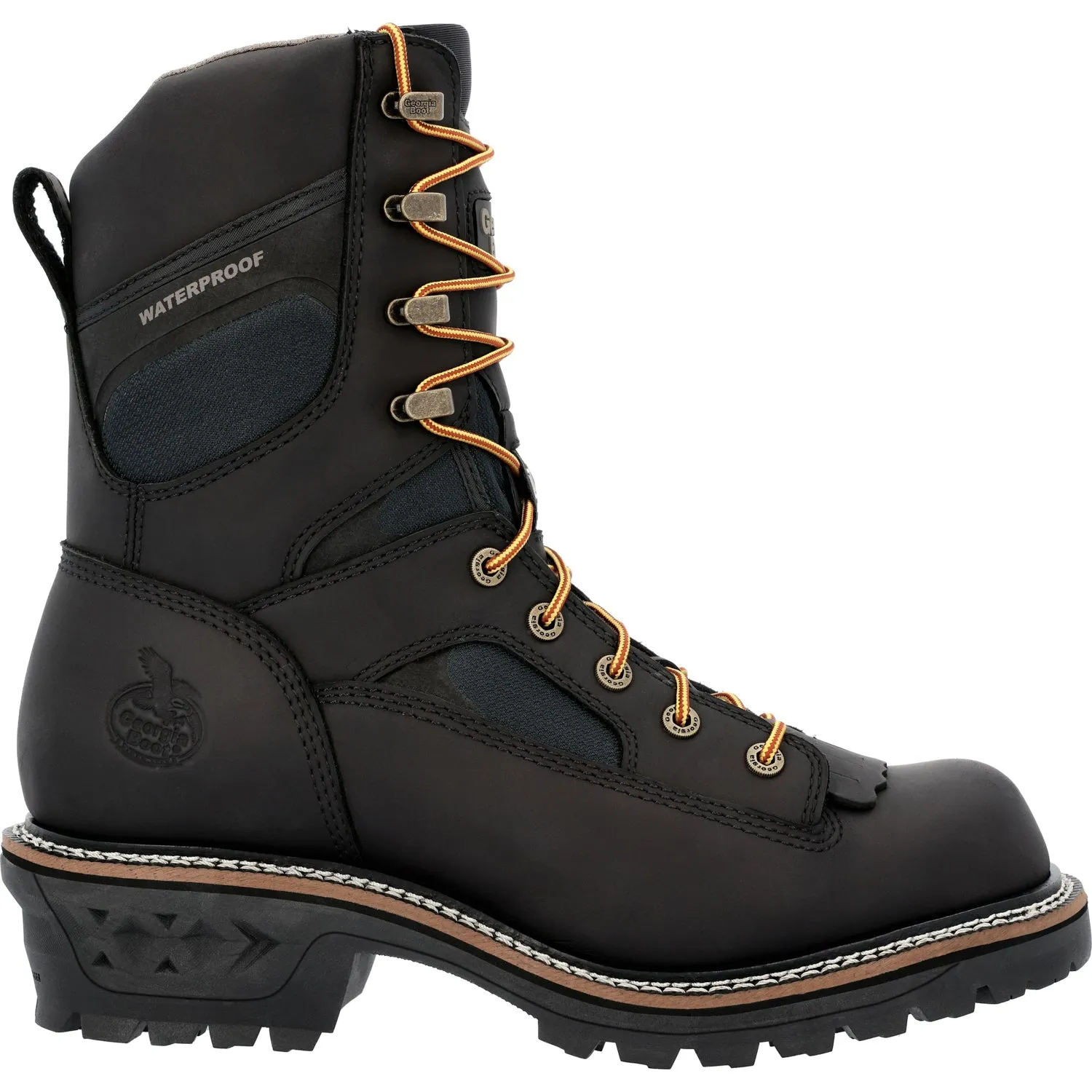 Georgia Mens LTX Logger WP Black Leather Work Boots