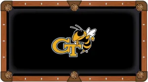 Georgia Tech Yellow Jackets Black with Yellow Logo Billiard Pool Table Cloth