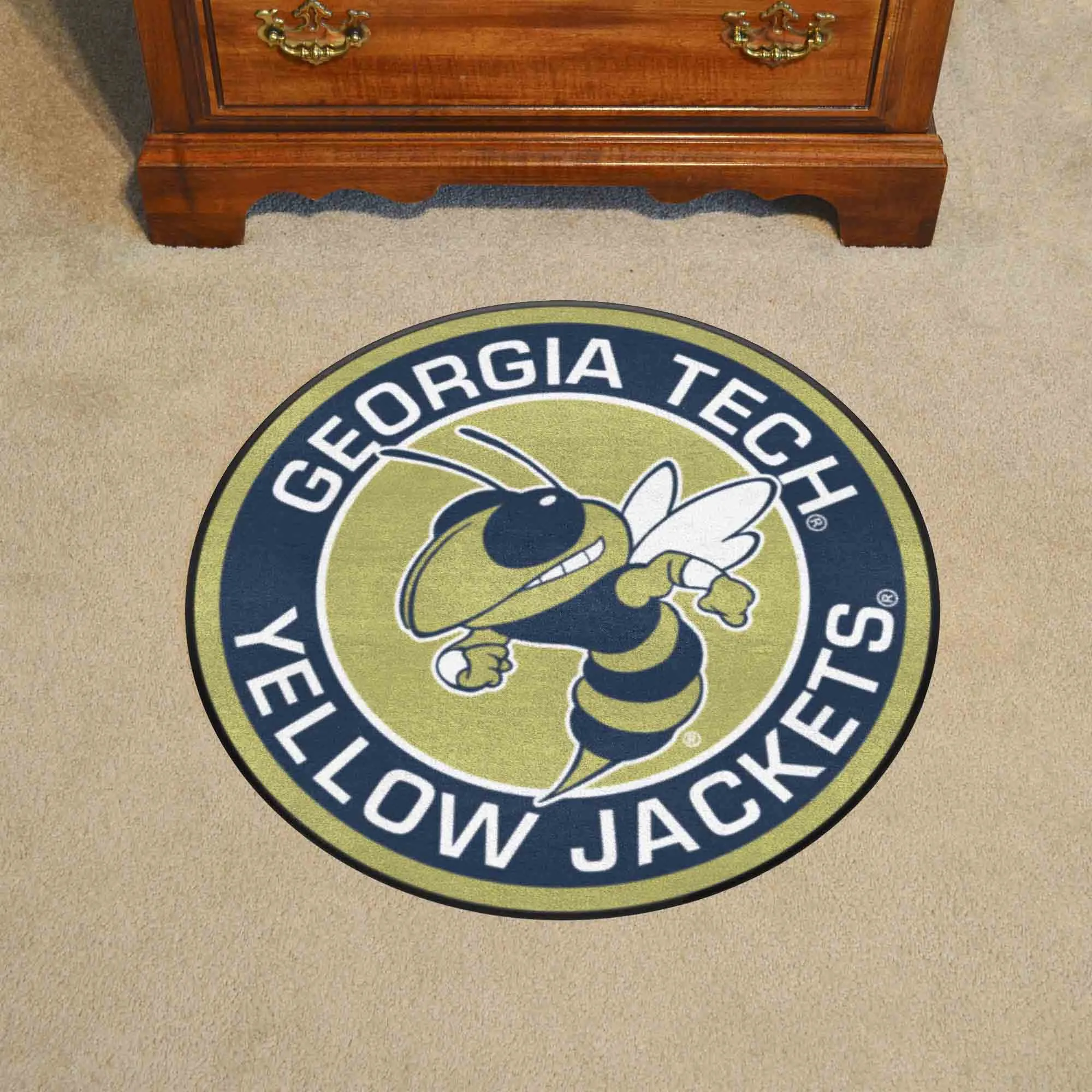 Georgia Tech Yellow Jackets Roundel Rug - 27in. Diameter