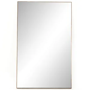 Georgina Rectangular Floor Mirror, Brass