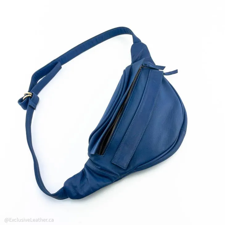 Gerald Leather Fanny Pack Waist Bag Blue