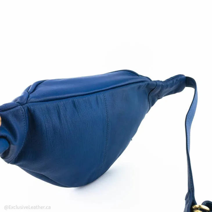 Gerald Leather Fanny Pack Waist Bag Blue