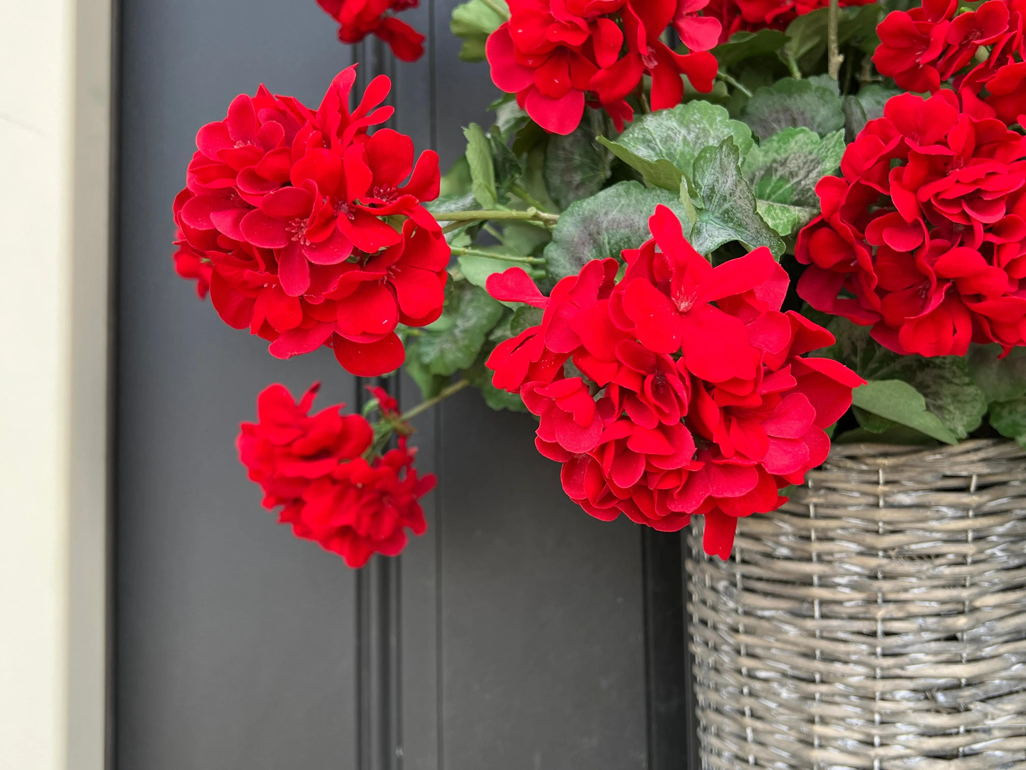 Geranium & Berry Basket Wreath for Summer