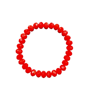 Geranium Faceted Rondelle 10mm Bracelet