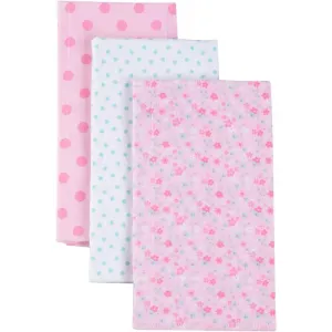 Gerber® 3-Pack Baby Girls Floral Flannel Burp Cloths