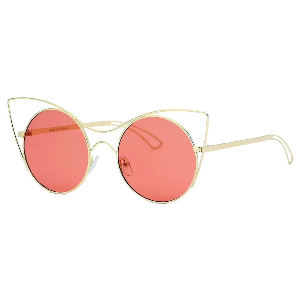 GERING | Women Round High Pointed Cat Eye Sunglasses