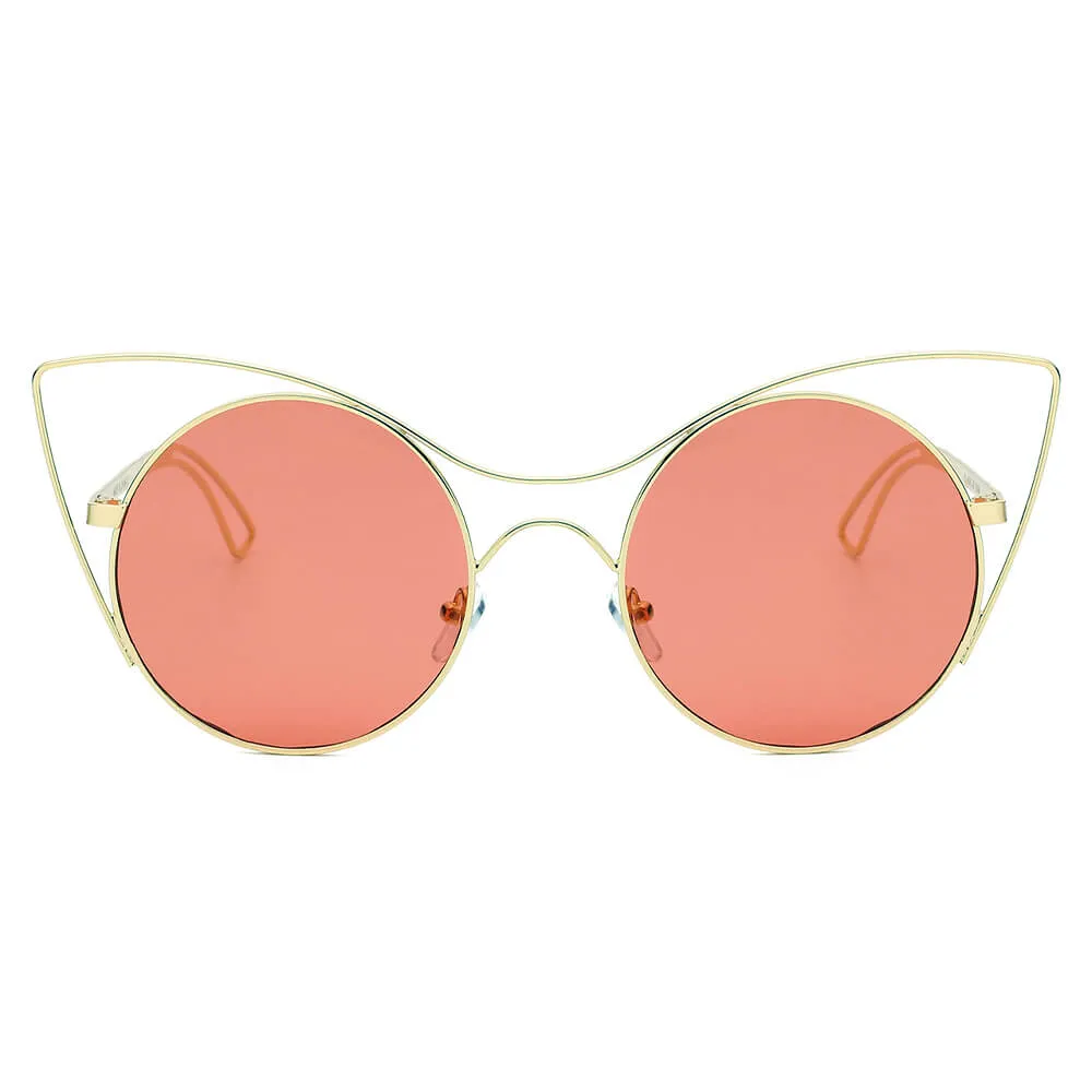 GERING | Women Round High Pointed Cat Eye Sunglasses