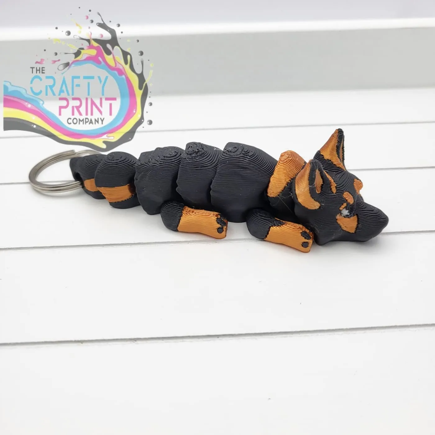 German Shepherd Dog Articulated Flexi Keyring / Fidget