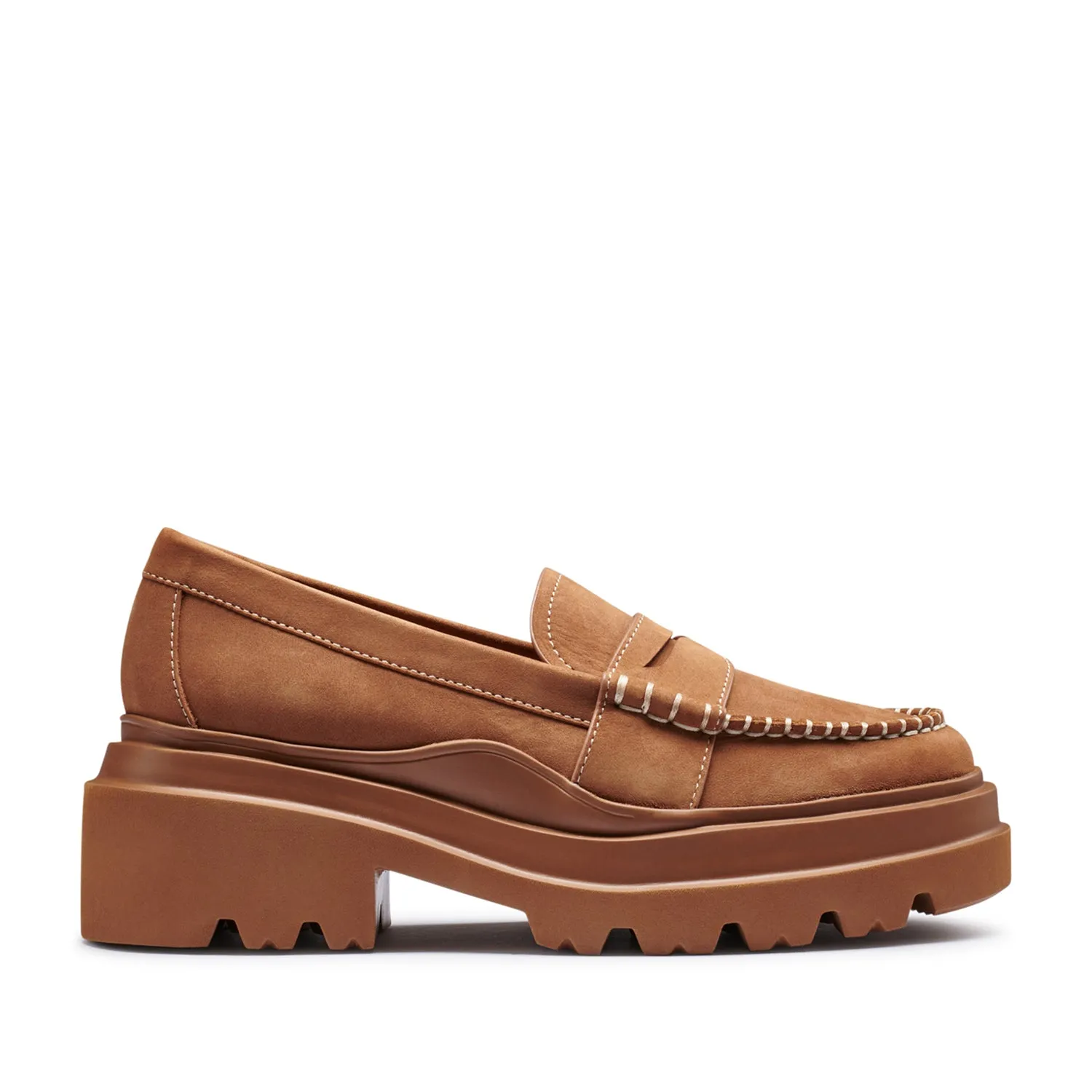 G.H. Bass Women's Platform Lug Loafer in Ginger