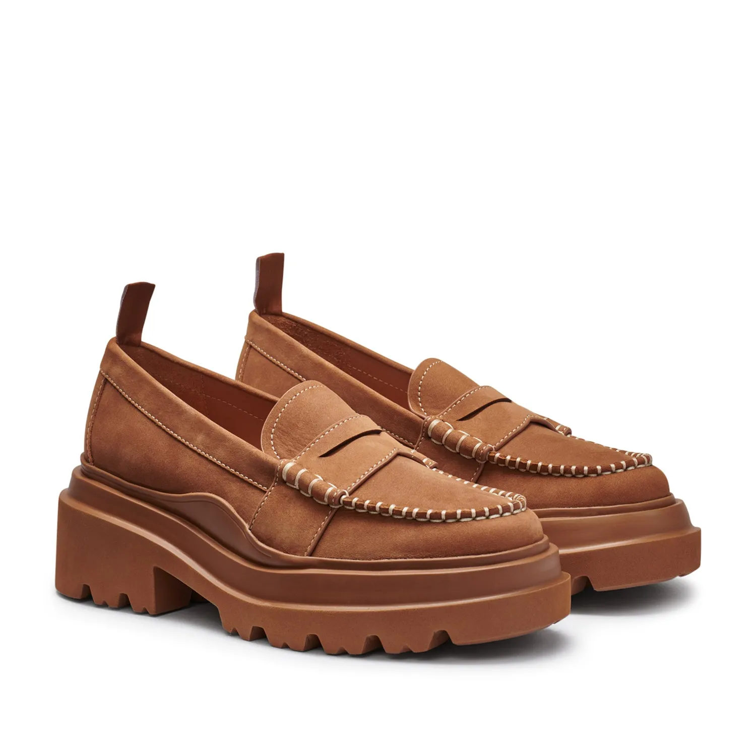 G.H. Bass Women's Platform Lug Loafer in Ginger