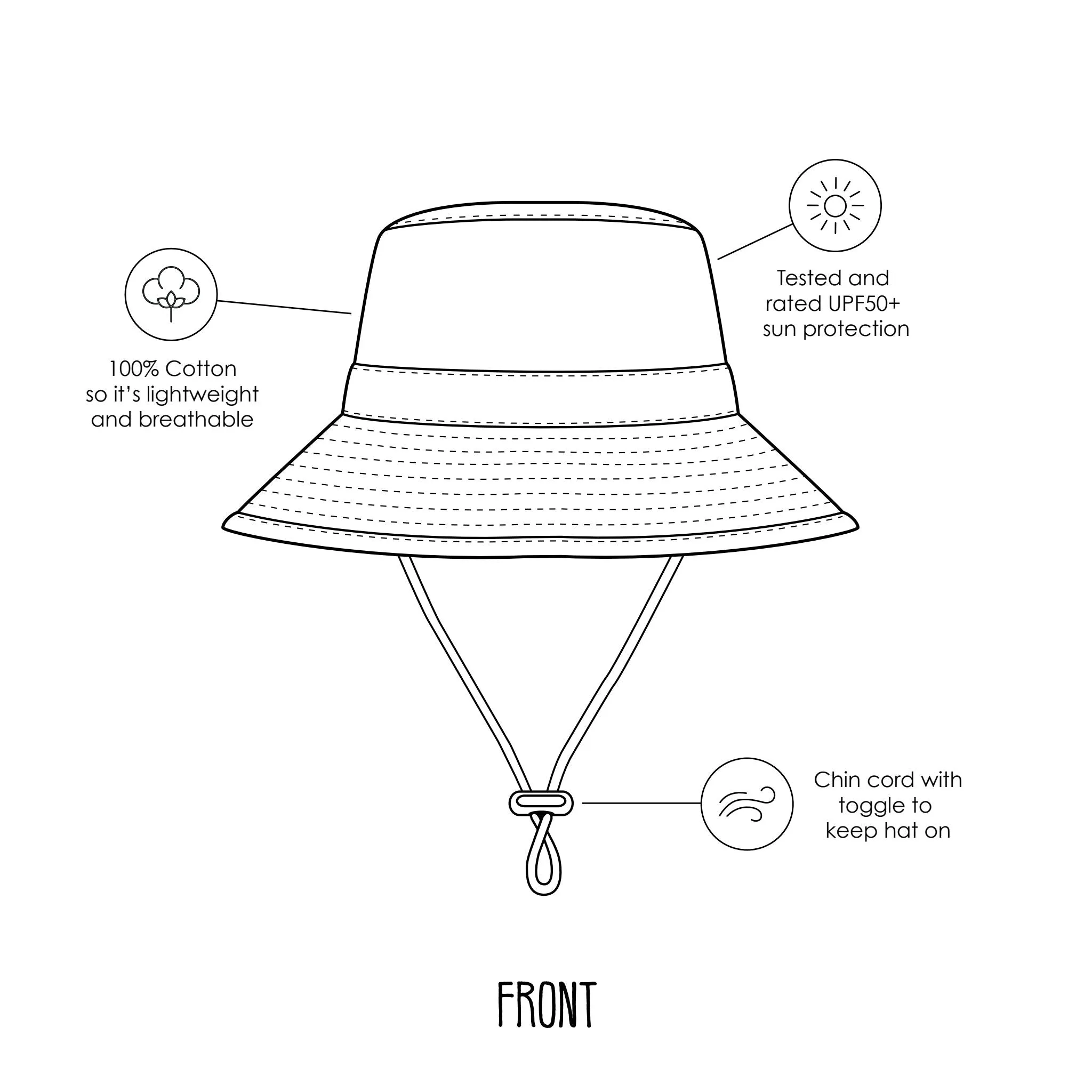 Gheko Wide Brim Bucket Hat