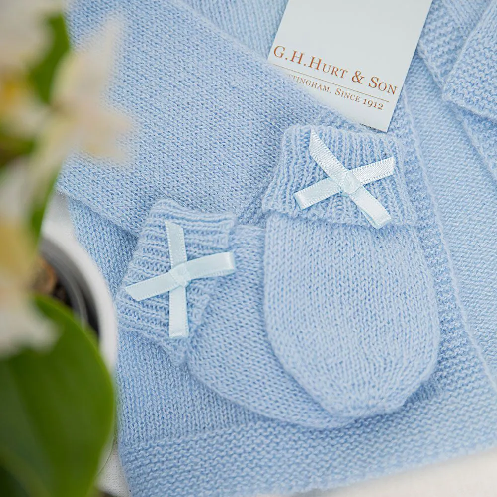 G.H.Hurt & Son Cashmere Baby Hat and Mittens - Blue