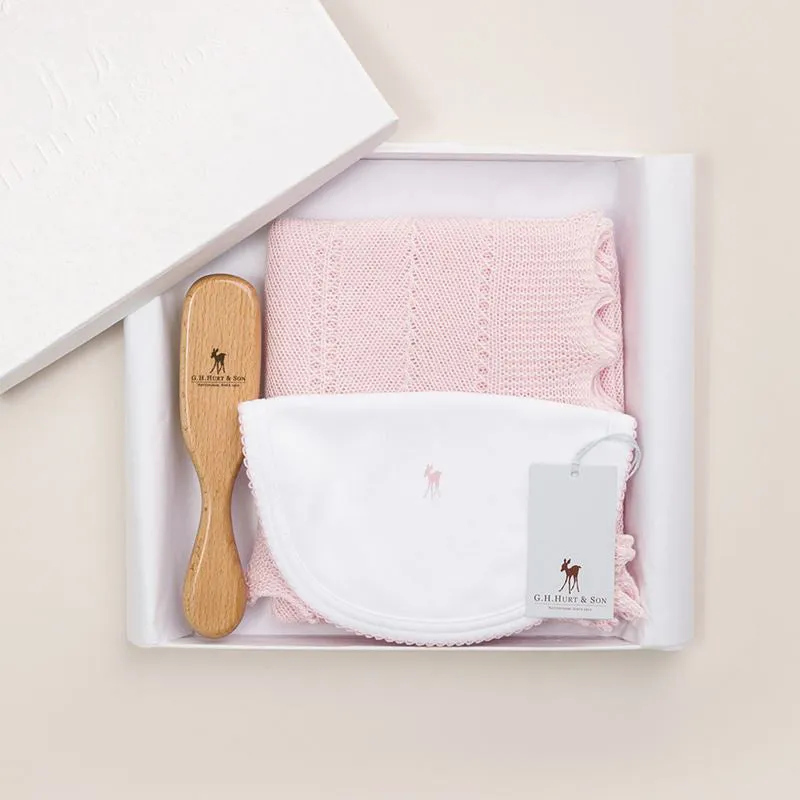 G.H.Hurt & Son Newborn Baby Gift Set - Pink