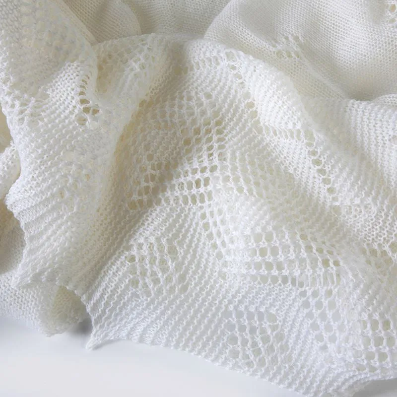 G.H.Hurt & Son Super-fine Merino Wool Christening Shawl - Ivory White