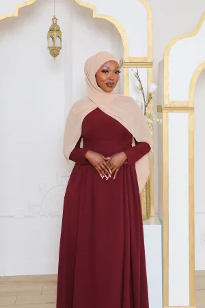 Gia Linen Abaya- Mahogany