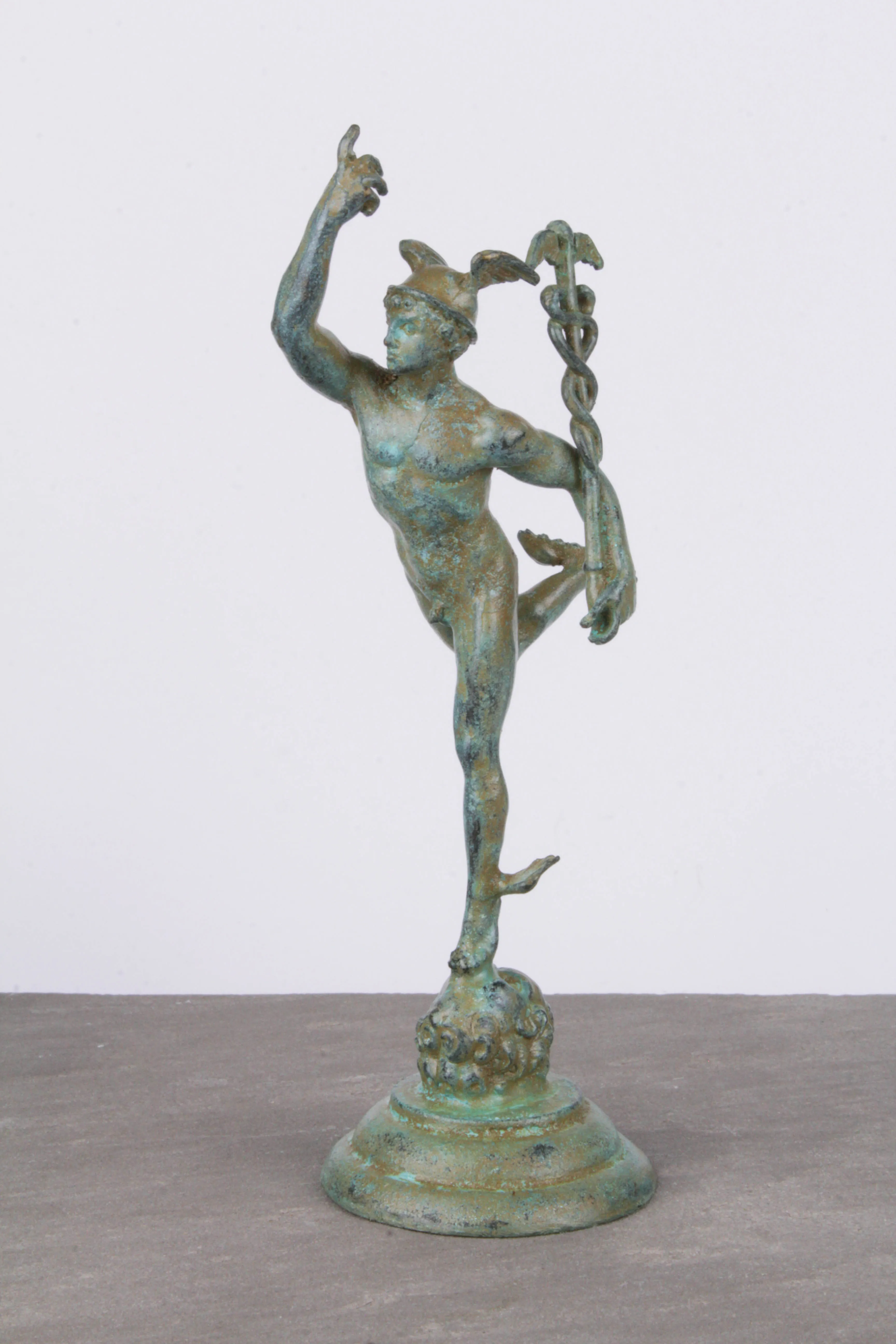 Giambologna Mercury Figurine (Green Bronze)