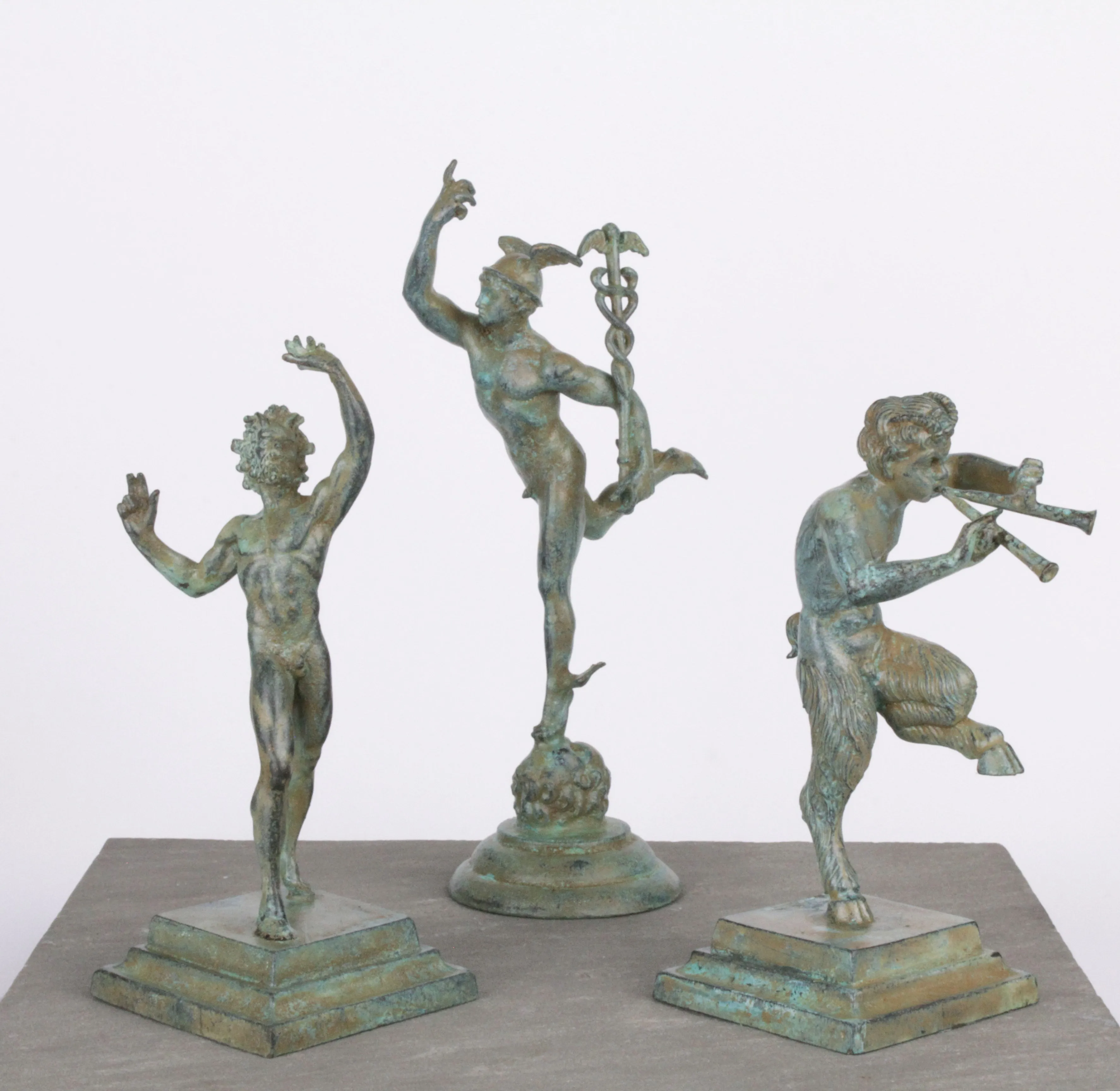 Giambologna Mercury Figurine (Green Bronze)