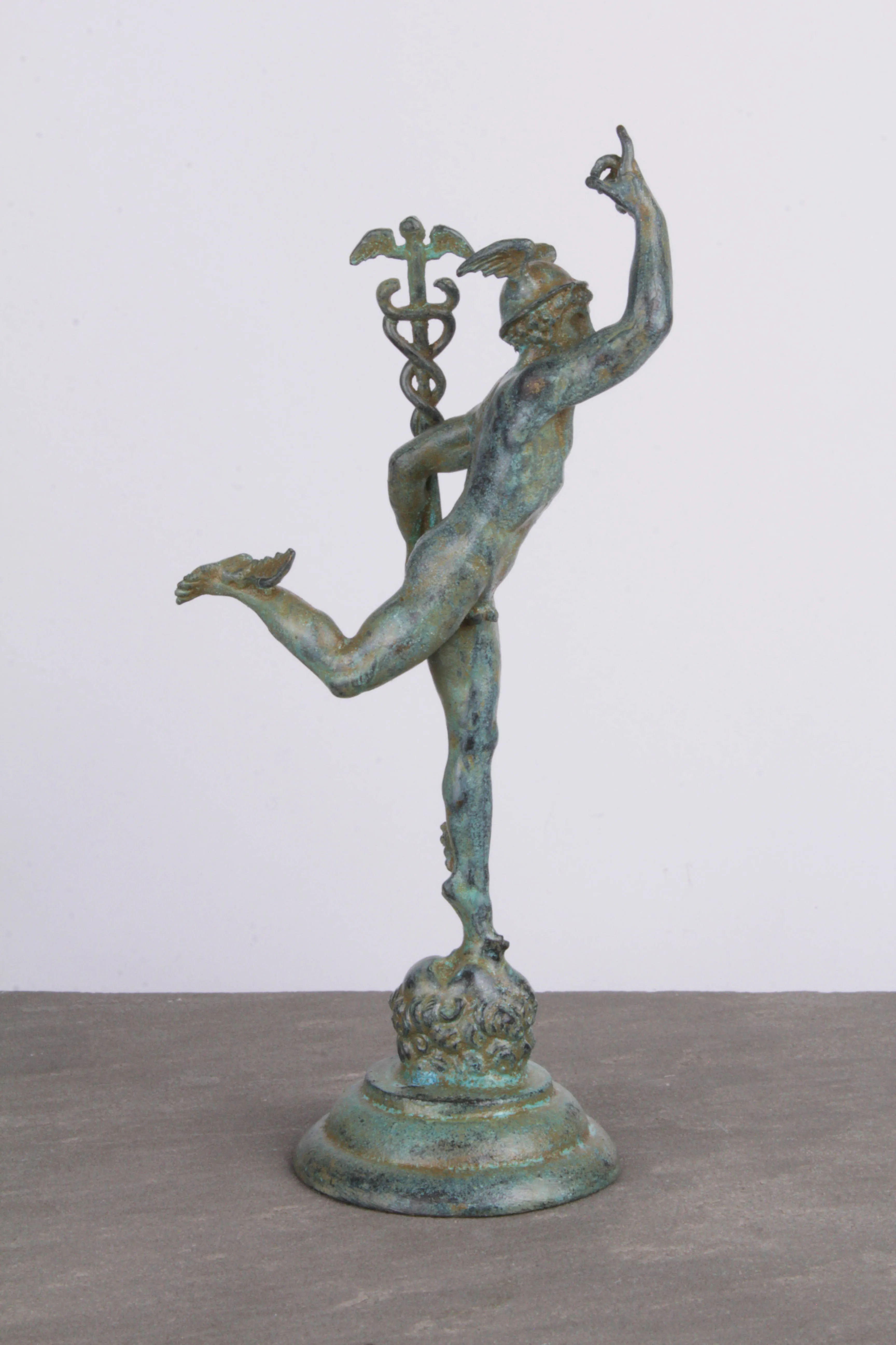 Giambologna Mercury Figurine (Green Bronze)