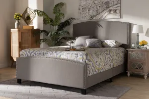 Gianna Gray Fabric Upholstered Panel Bed (Full)